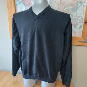 Ben Hogan Black V-Neck Long Sleeve Cotton Blend Sweater Men's Size X-Large